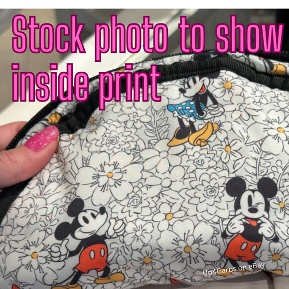 Vera Bradley Mickey Mouse Sling Backpack Quilted Black Disney Minnie Springs 3 - Picture 6 of 7